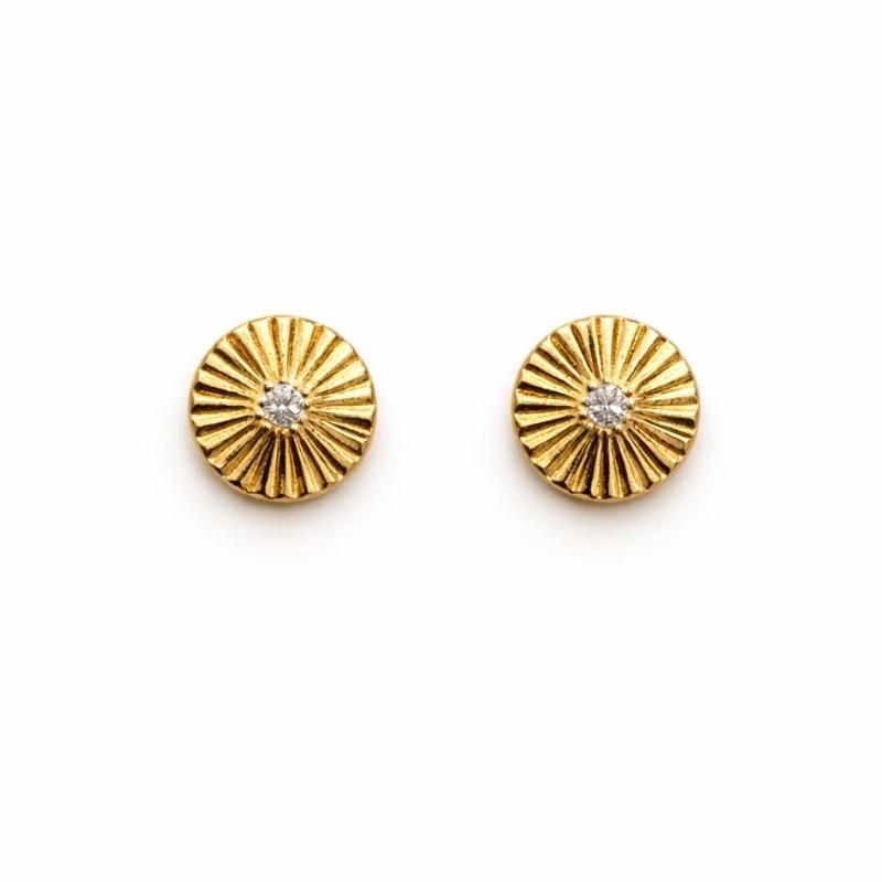 BRINCO ESFERA DETALHADA PONTO DE LUZ SEMI OURO