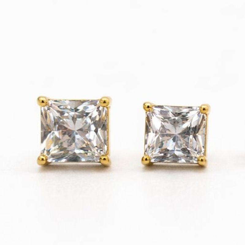 BRINCO PONTO DE LUZ QUADRADO SEMI OURO - G