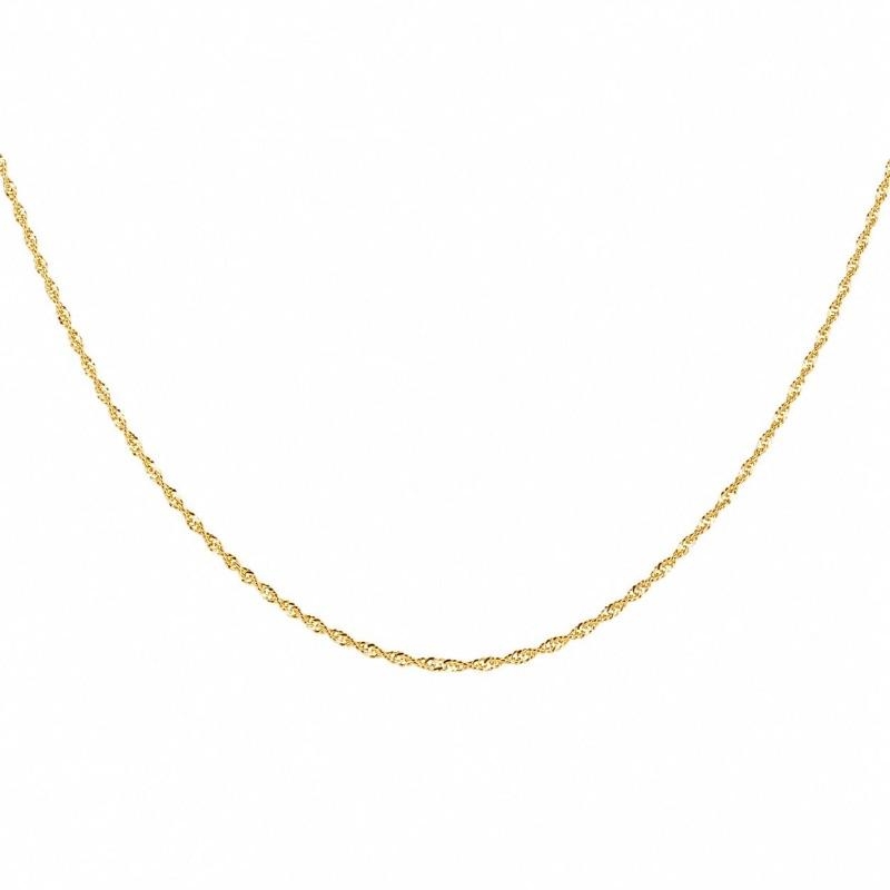 CORRENTE SINGAPURA SLIM 40CM SEMI OURO