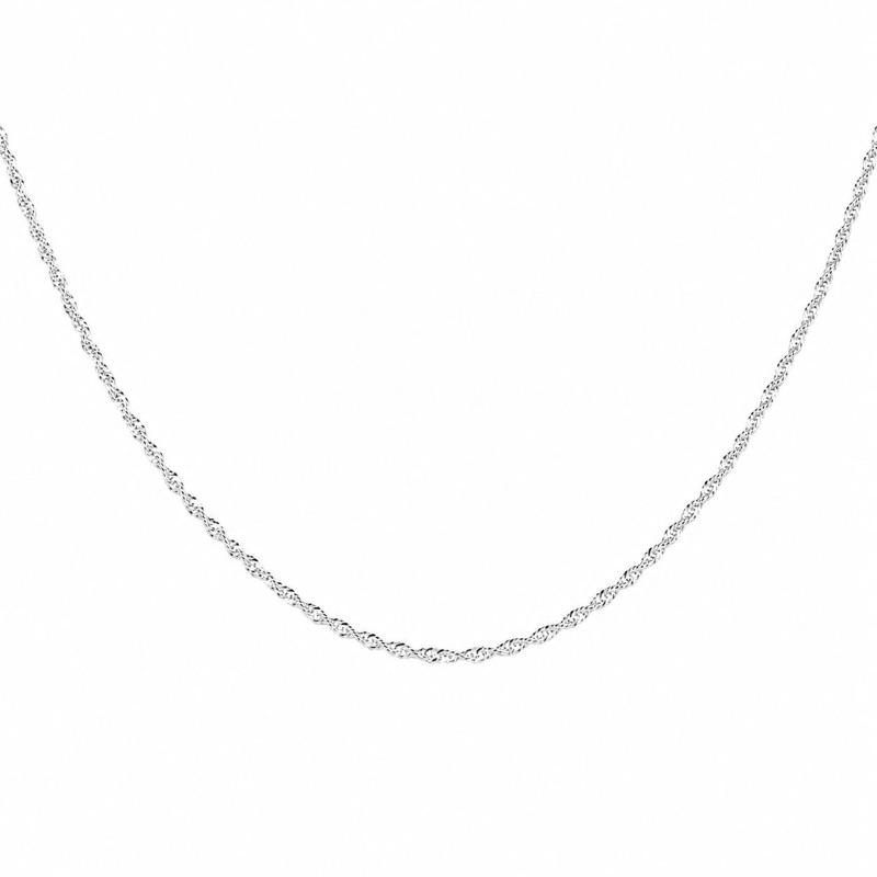 CORRENTE SINGAPURA SLIM 40CM SEMI PRATA