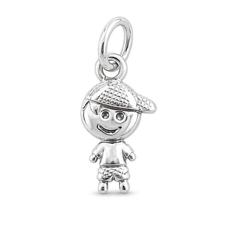 PINGENTE MENINO DETALHADO SEMI PRATA