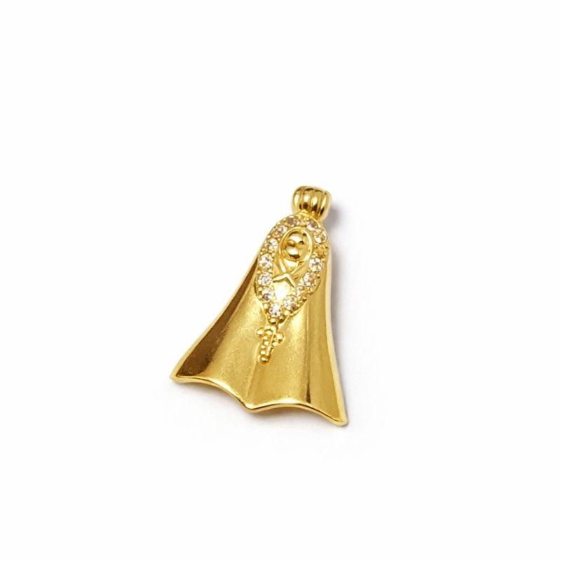 PINGENTE NOSSA SENHORA MINIMALISTA CRAV. SEMI OURO