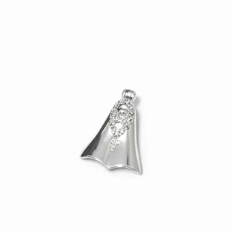 PINGENTE NOSSA SENHORA MINIMALISTA CRAV. SEMI PRATA