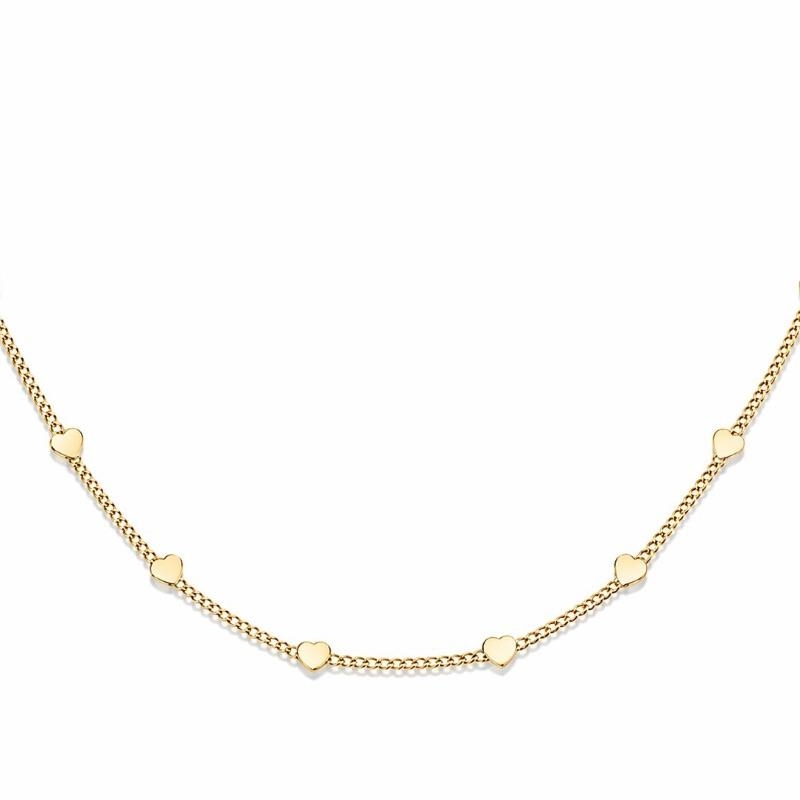 PULSEIRA DELICADA CHAPINHAS CORAÇÃO SEMI OURO