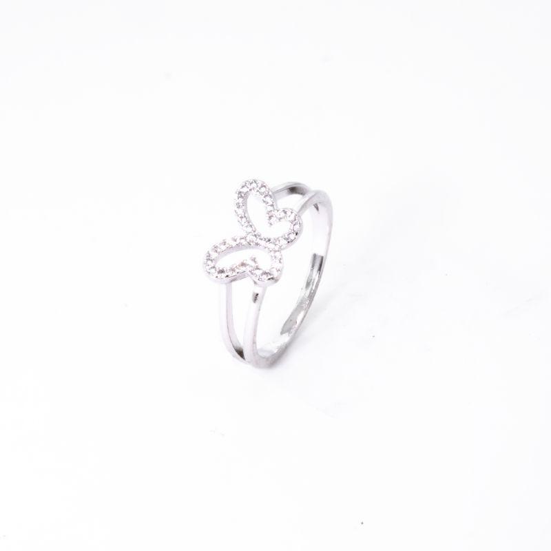 ANEL BORBOLETA CRAVEJADA DOIS AROS