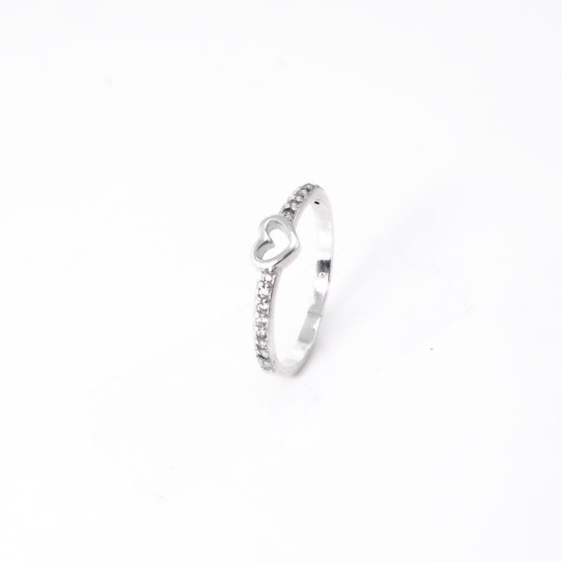 ANEL CORACAO COM ZIRCONIAS PRATA 925