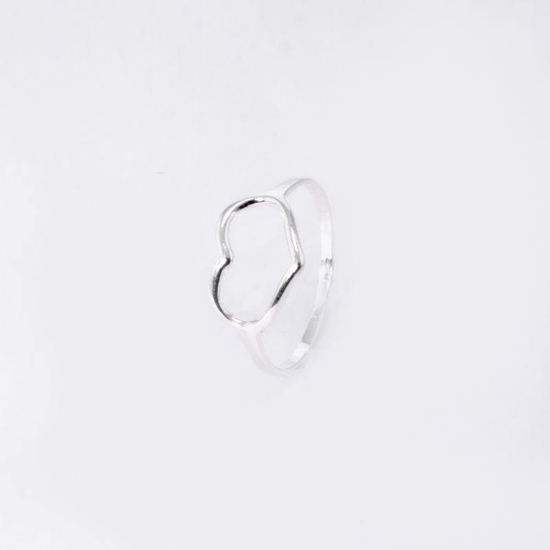 ANEL CORAÇÃO LISO PRATA 925