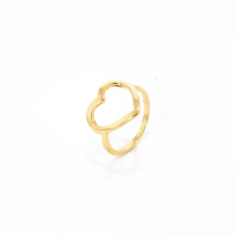 ANEL CORAÇÃO REFORÇADO OURO AMARELO
