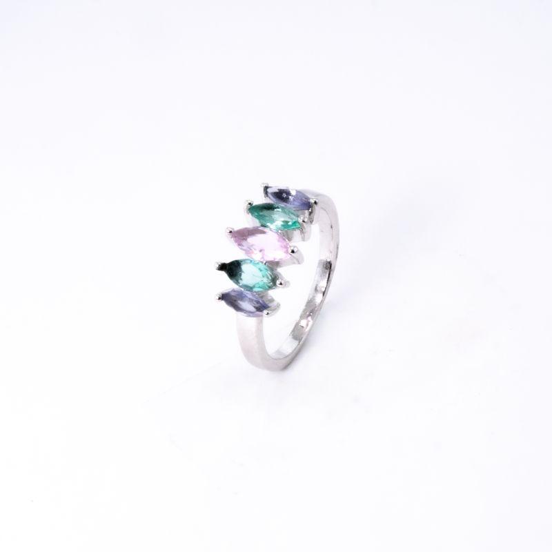 ANEL ELEGANCE COLORFUL OURO BRANCO