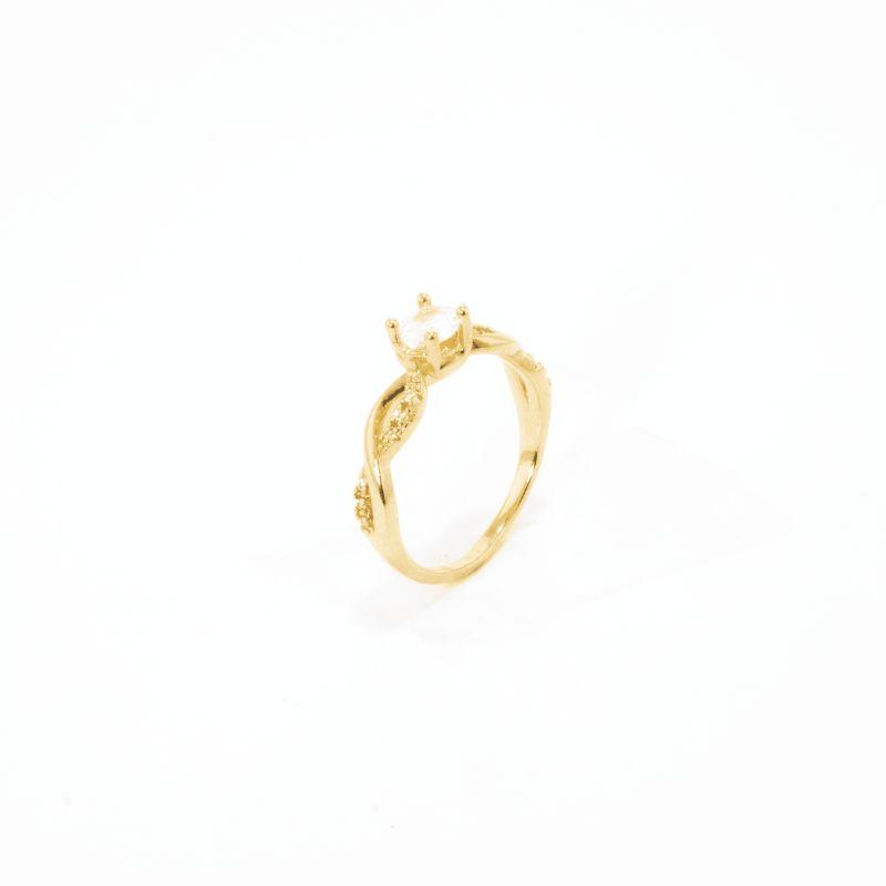 ANEL SOLITÁRIO INFINIT CRAVEJADO GOLD