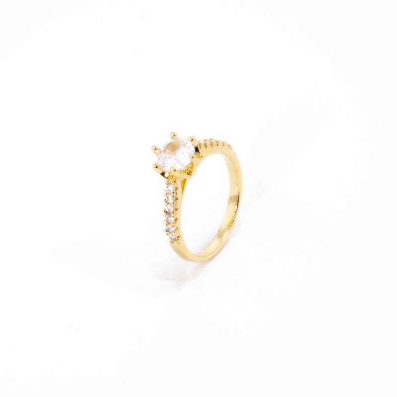 ANEL SOLITÁRIO PRINCESS 5MM GOLD