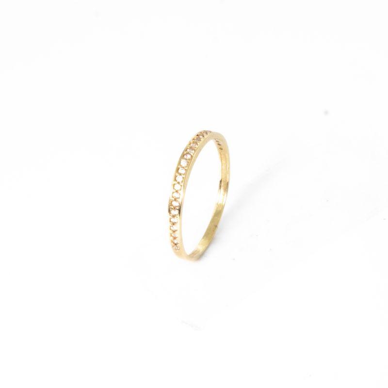 ANEL APARADOR 1 FILEIRA CRAVEJADA OURO 18K