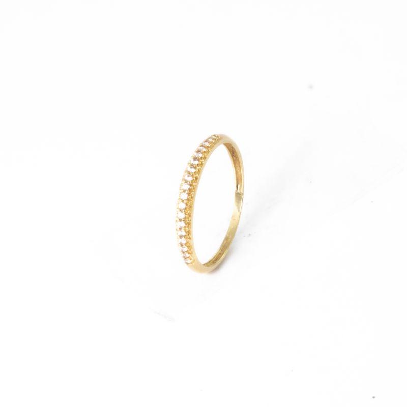 ANEL APARADOR ABAULADO CRAVEJADO OURO 18K