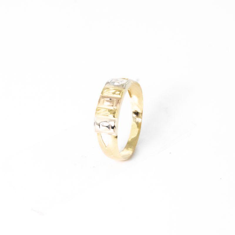 ANEL COM 3 OUROS BRANCO, AMARELO E ROSÉ 18K 750