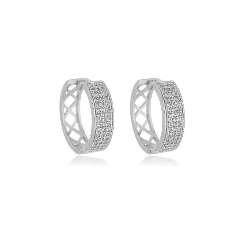 ARGOLA MARIAH CRAVEJADA BANHADO OURO BRANCO