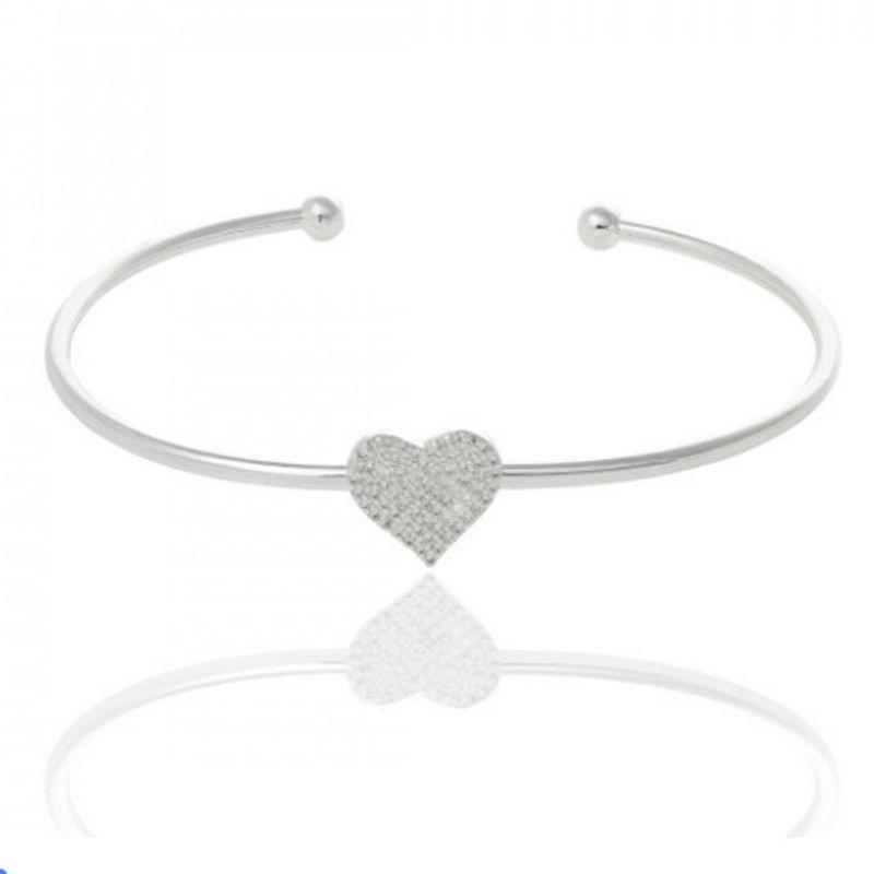 BRACELETE ROMANTIC CORAÇÃO DIAMOND OURO BRANCO