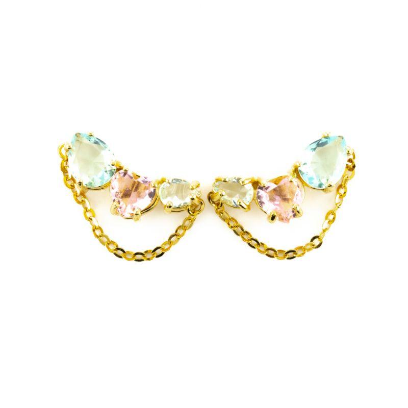 BRINCO EARCUFF PEDRARIA COLORIDA