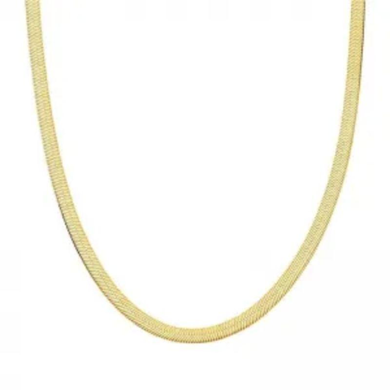 COLAR MALHA LAMINADA P 40CM MAIS 5CM DE EXTENSOR BANHADO NO OURO AMARELO