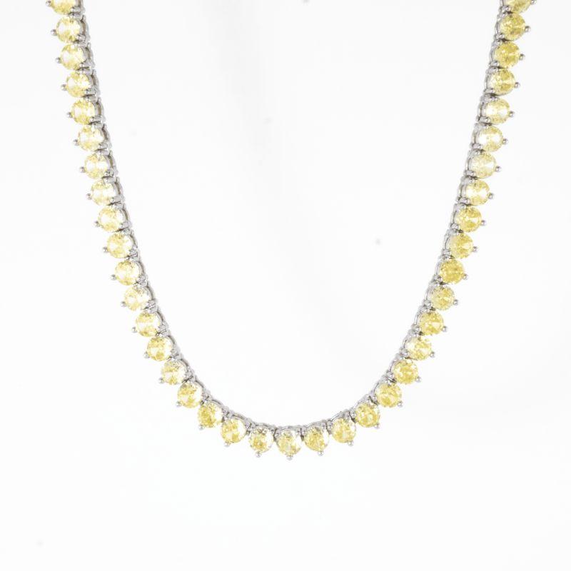 COLAR RIVIERA 3 PONTAS CITRINO AMARELO  42CM