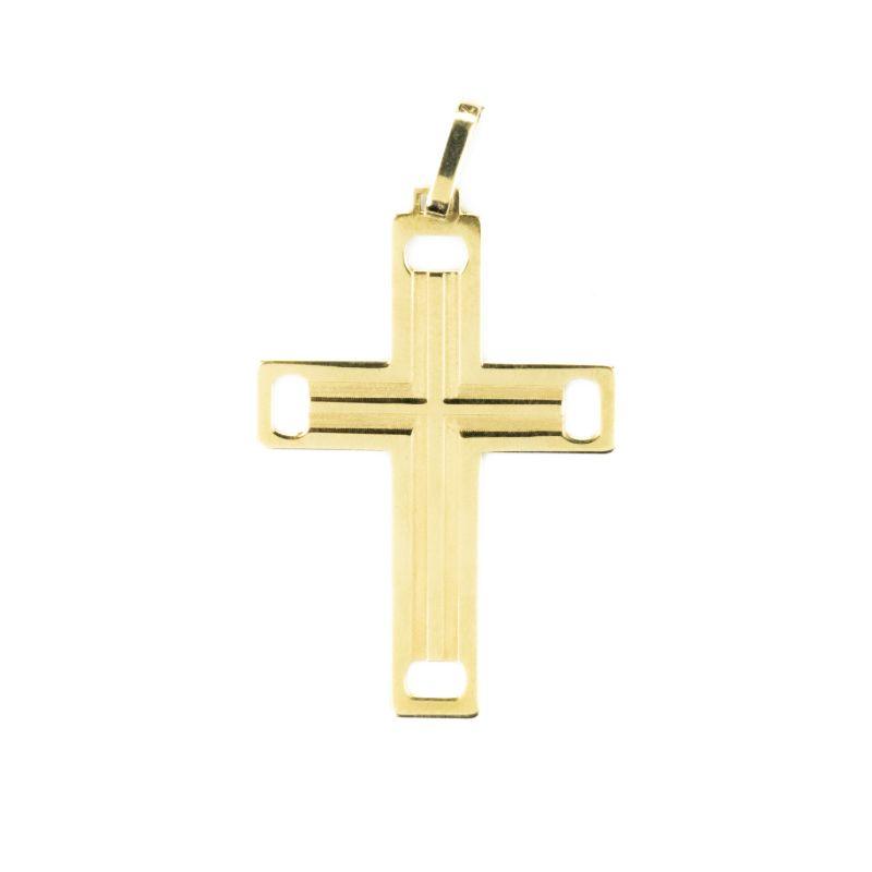PINGENTE CRUCIFIXO TRABALHADO OURO 18K