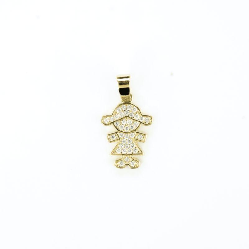 PINGENTE MENINA G TODA CRAVEJADA