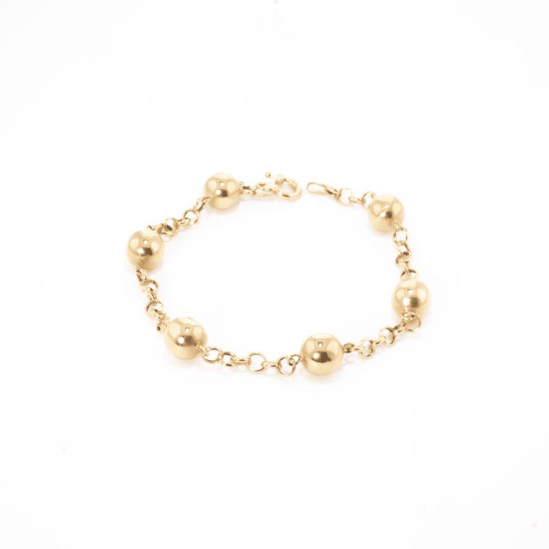 PULSEIRA BOLA G OURO18K 20CM