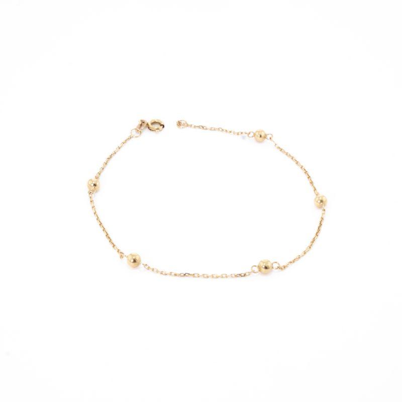 PULSEIRA BOLINHAS 18,5CM OURO 18K