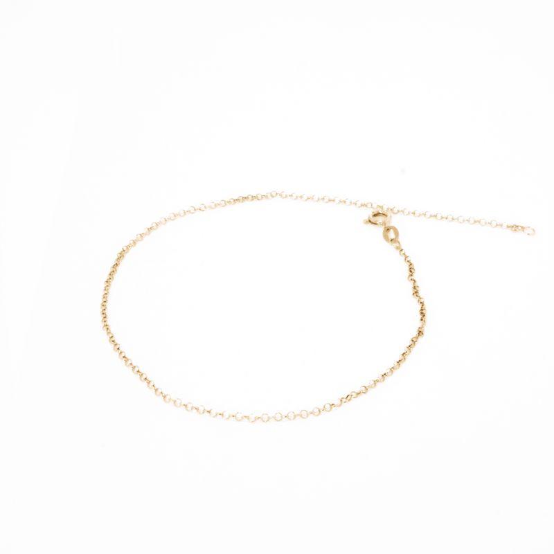 TORNOZELEIRA  NO ELO PORTUGUÊS FINA 23CM OURO 18K