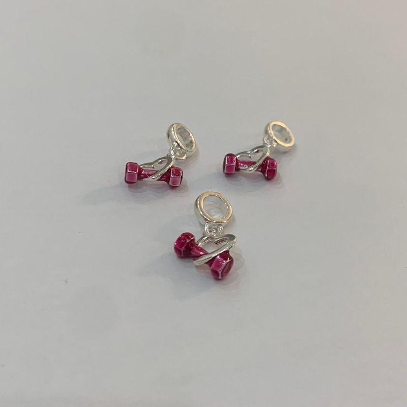 BERLOQUE ACADEMIA PESO ROSA E CORAÇÃO PRATA 925