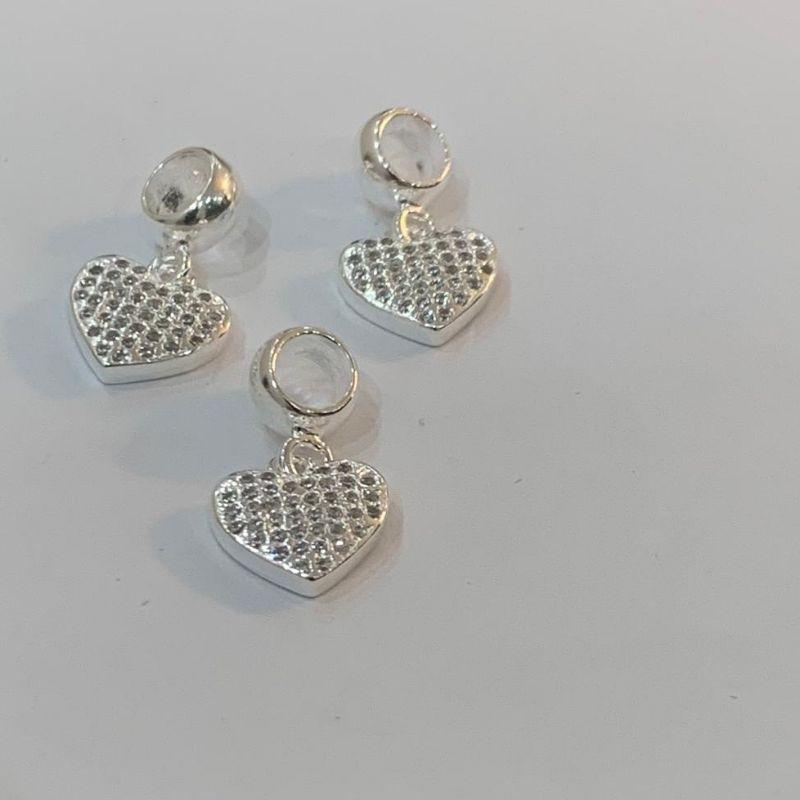 BERLOQUE CORAÇÃO CRAVEJADO COM ZIRCÓNIAS PRATA 925