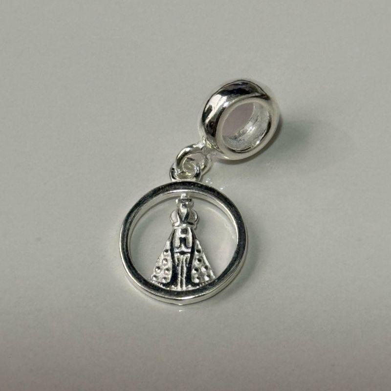 BERLOQUE MEDALHA NOSSA SENHORA APARECIDA PRATA 925