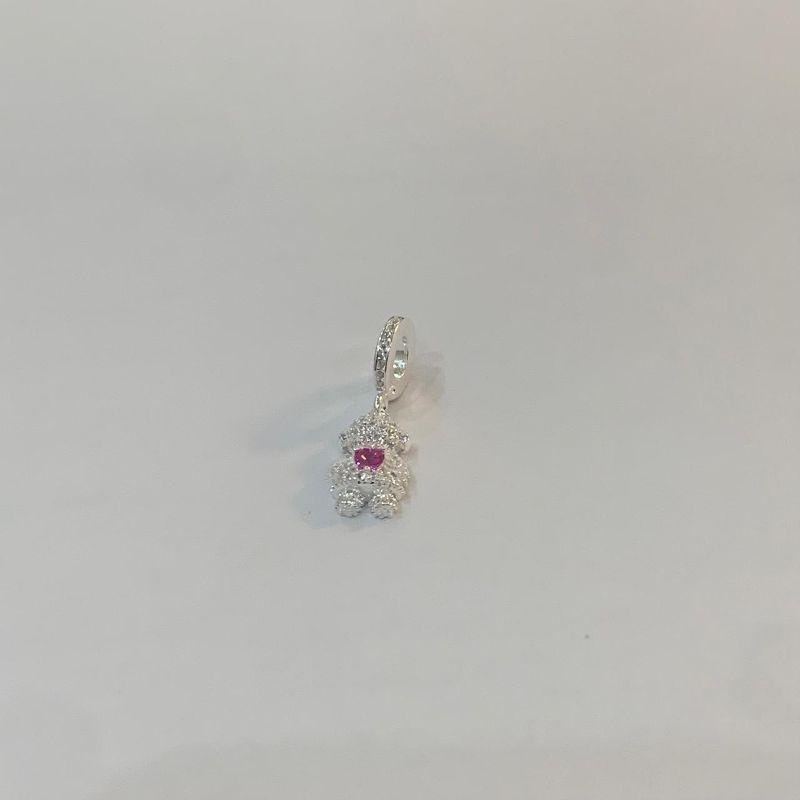 BERLOQUE MENINA PEDRA ROSA/ CRAVEJADO COM ZIRCONIAS