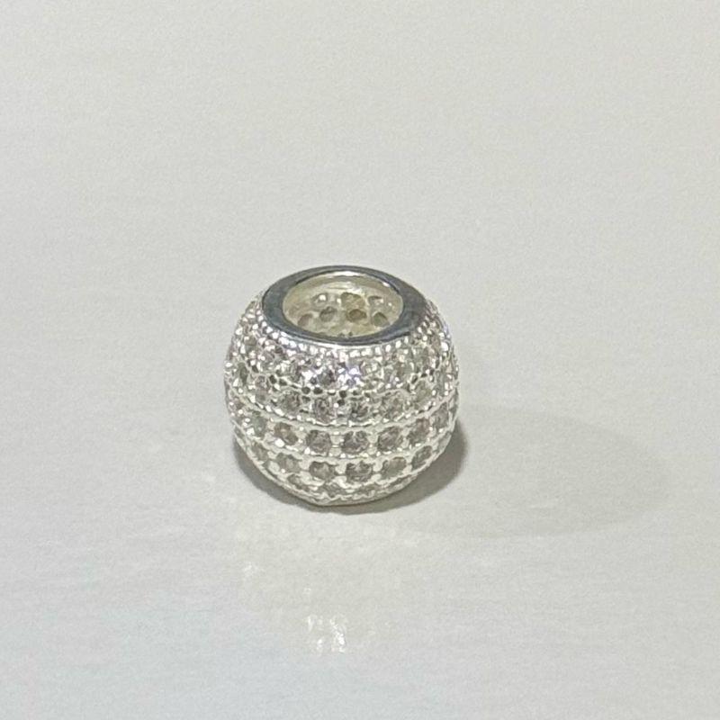 BERLOQUE SEPARADOR REDONDO CRAVEJADO PRATA 925