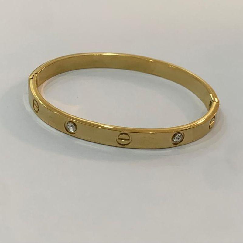 BRACELETE CARTIER COM ZIRCONIAS SEMIJOIAS