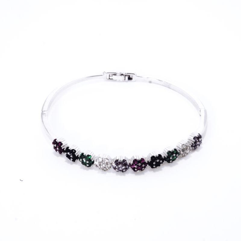 BRACELETE FLOWER COLORFUL OURO BRANCO