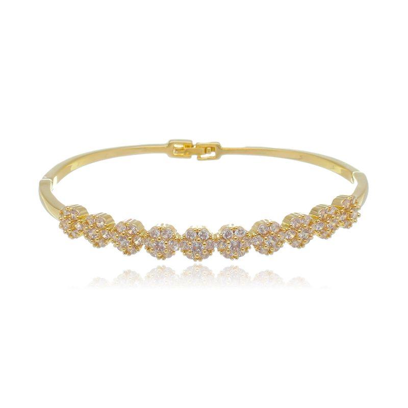 BRACELETE FLOWER DIAMOND OURO AMARELO