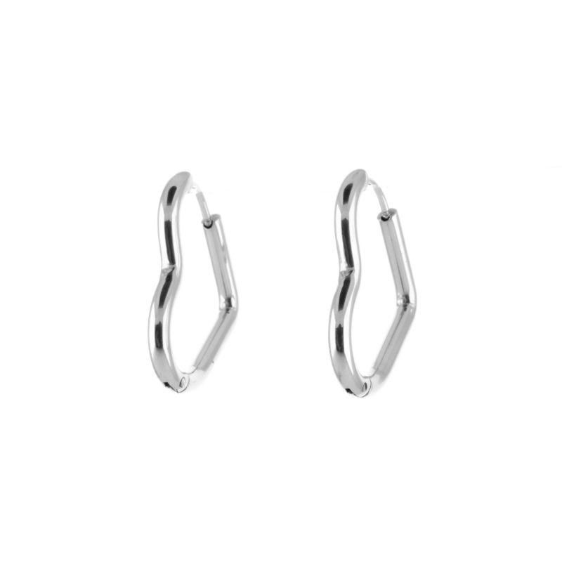 BRINCO ARGOLA CORAÇÃO P LISO BANHADO NO OURO BRANCO