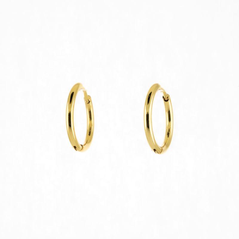 BRINCO ARGOLA LISA P BANHADA NO OURO AMARELO