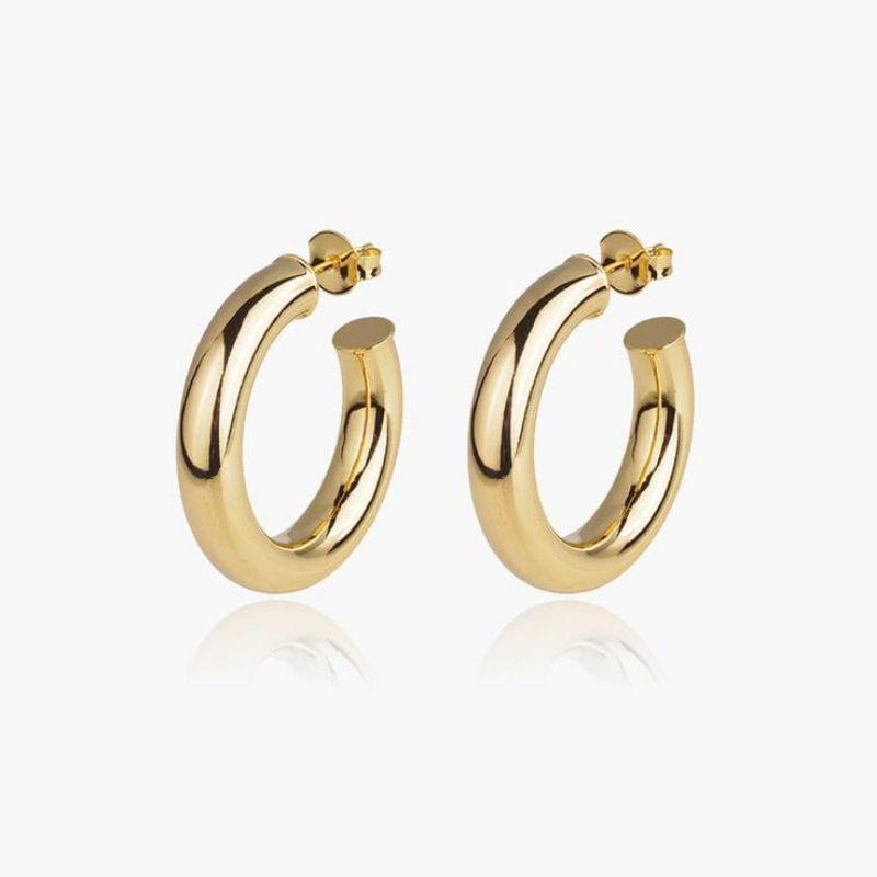 BRINCO ARGOLA TUBO G BANHADO NO OURO AMARELO