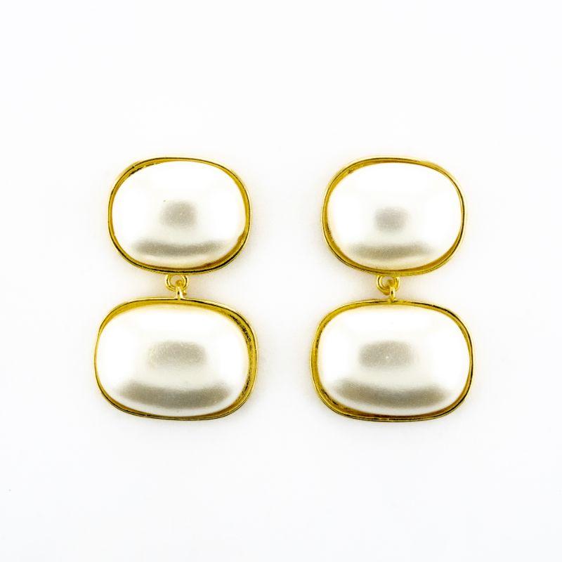 BRINCO PÊNDOLO COM 2 PÉROLAS