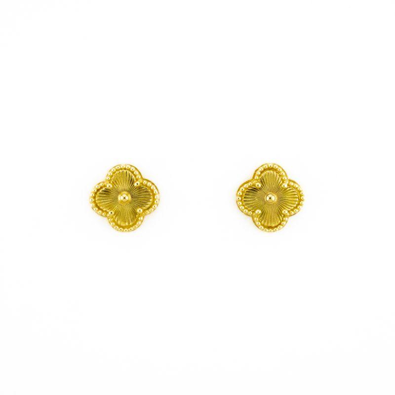 BRINCO TREVO LISO M OURO 18K