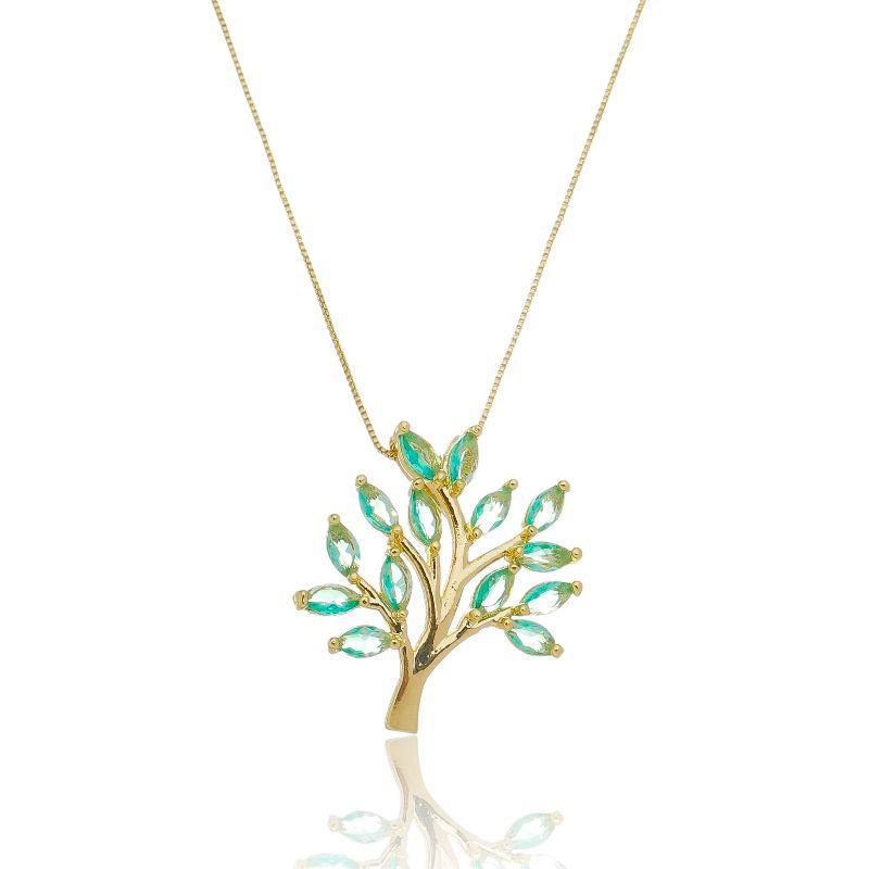 COLAR ÁRVORE DA VIDA ESMERALDA