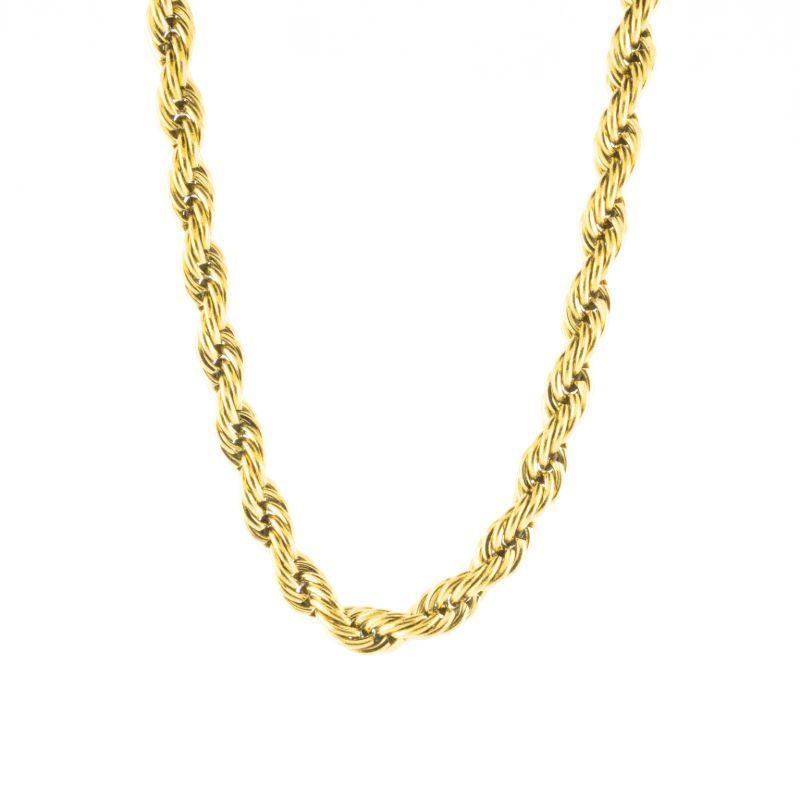 COLAR BAIANO 45CM GROSSO BANHADO NO OURO AMARELO