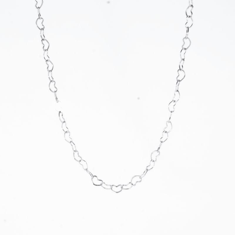 COLAR ELOS DE CORAÇÕES  45CM PRATA 925