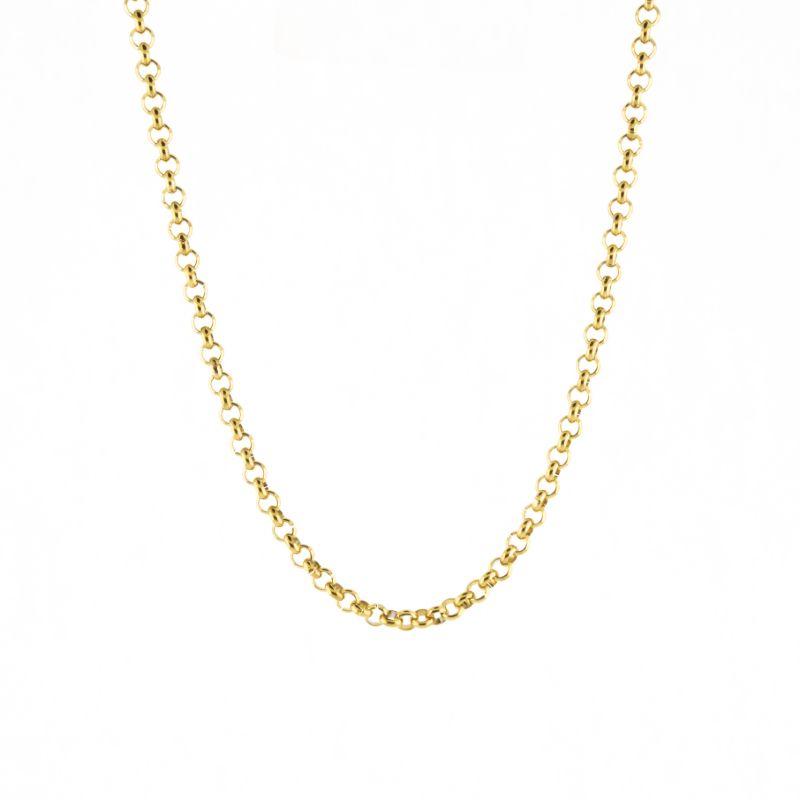 COLAR PORTUGUESA LONGO 55CM BANHADO NO OURO AMARELO