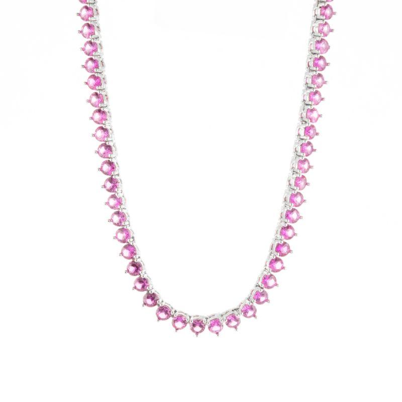 COLAR RIVIERA PINK COM EXTENSOR  TRÊS GARRAS  3 MILIMENTROS 45CM