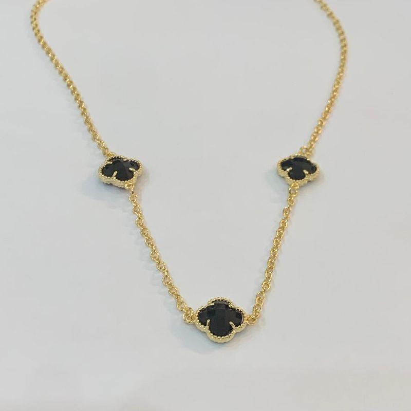 COLAR VAN CLEEF ONIX OURO AMARELO