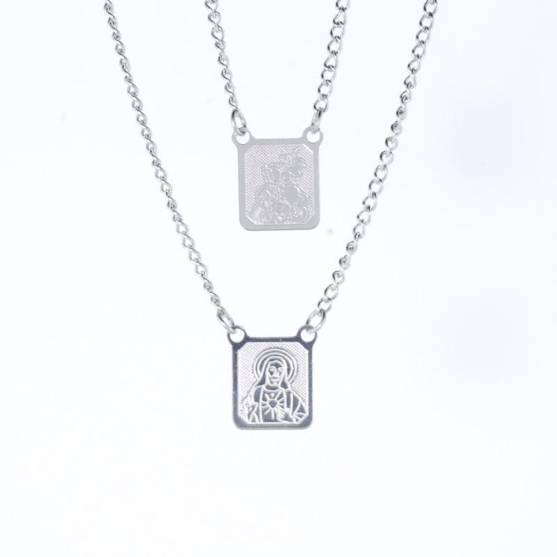 ESCAPULÁRIO SÃO JORGE 3D MÉDIO AÇO