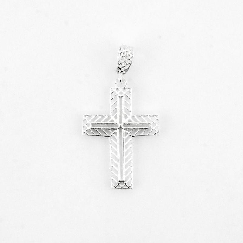 PINGENTE CRUCIFIXO LAMINADO 3,0CM PRATA 925