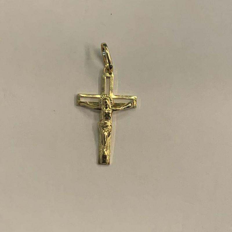 PINGENTE CRUCIFIXO VAZADO OURO 18K